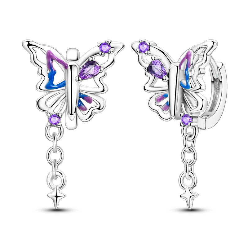 Women's Exquisite Blue-Purple Butterfly Earrings